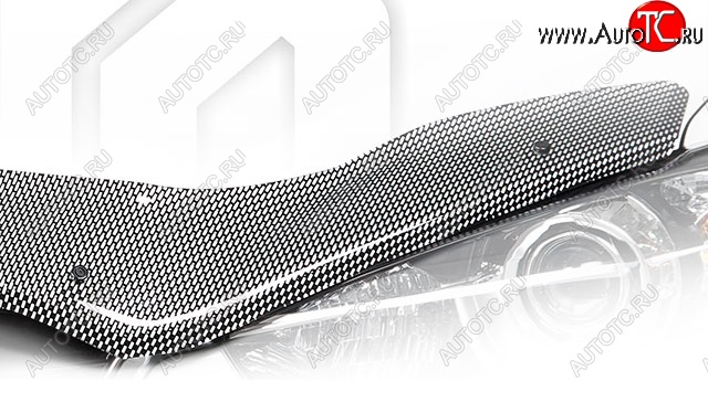1 759 р. Дефлектор капота CA-Plastic ГАЗ ГАЗель Next A62,А65 автобус (2016-2025) (Шелкография карбон-серебро)  с доставкой в г. Белгород