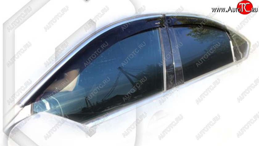 2 099 р. Дефлектора окон CA-Plastic GENESIS G80 DH (2017-2020) (Classic полупрозрачный, Без хром молдинга)  с доставкой в г. Белгород