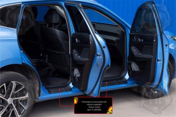 2 599 р. Комплект накладок на порожки автомобиля RA Haval Jolion дорестайлинг (2020-2024) (Текстурная поврехность)  с доставкой в г. Белгород. Увеличить фотографию 2