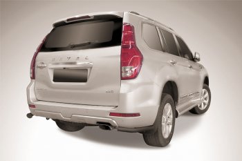 7 199 р. Защита порогов Slitkoff (уголки, d57 мм) Haval H9 1-ый рестайлинг (2017-2019) (Нержавеющая сталь)  с доставкой в г. Белгород. Увеличить фотографию 2