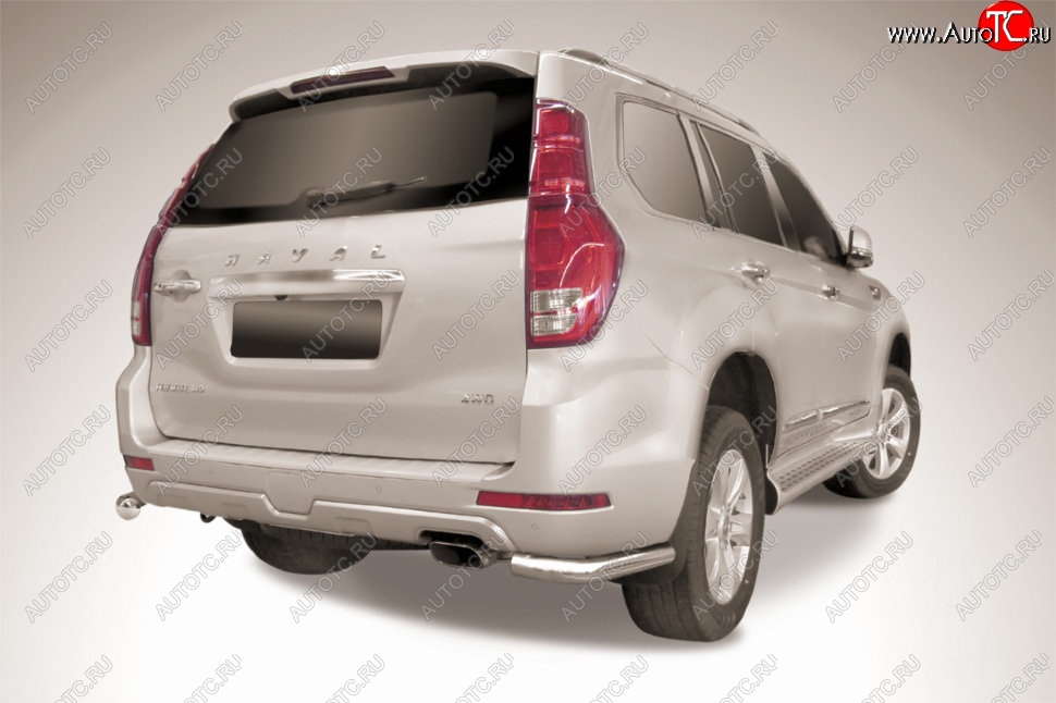 5 999 р. Уголки d76 серебристые Haval H9 1-ый рестайлинг (2017-2019) (Сталь с полимерным покрытием. Цвет: серебристый)  с доставкой в г. Белгород