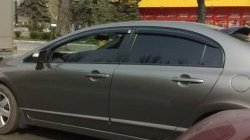 999 р. Комплект дефлекторов окон (ветровиков) 4 шт. (седан) Russtal Honda Civic FD седан дорестайлинг (2005-2008)  с доставкой в г. Белгород. Увеличить фотографию 3