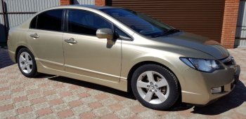 4 099 р. Пороги накладки CentreTuning Honda Civic FD седан дорестайлинг (2005-2008) (Неокрашенные)  с доставкой в г. Белгород. Увеличить фотографию 2