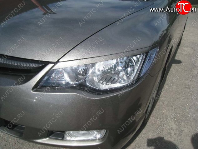 1 649 р. Реснички на фары CT Honda Civic FD седан дорестайлинг (2005-2008) (Неокрашенные)  с доставкой в г. Белгород