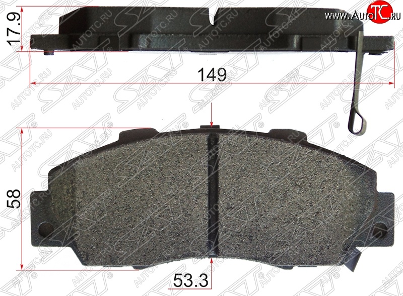 759 р. Колодки тормозные передние SAT Honda Civic EJ,EK,EM седан дорестайлинг (1995-1998)  с доставкой в г. Белгород