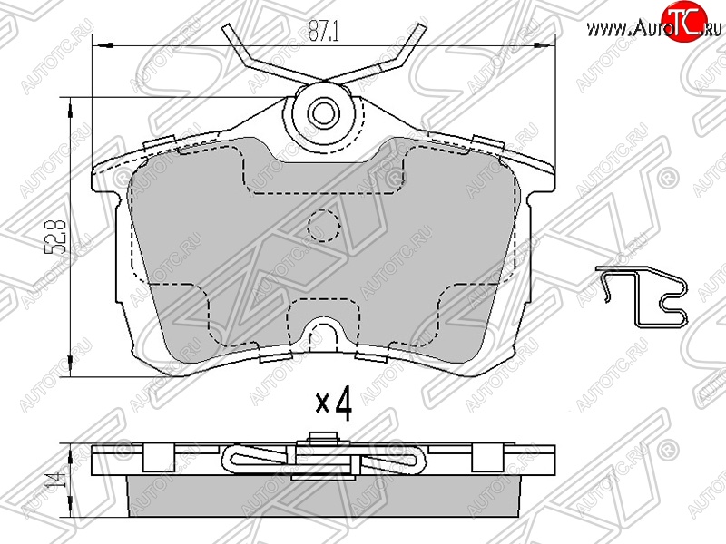 659 р. Колодки тормозные SAT Honda Accord 6 CF седан дорестайлинг (1997-2000)  с доставкой в г. Белгород