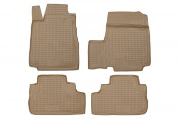 Комплект ковриков салона Element (полиуретан) Honda CR-V  RE1,RE2,RE3,RE4,RE5,RE7 (2007-2012) дорестайлинг, рестайлинг (Бежевые)