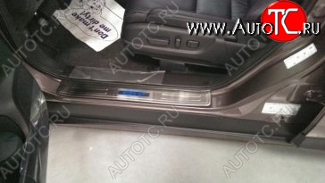 5 349 р. Накладки на порожки автомобиля СТ v2 Honda CR-V RM1,RM3,RM4 дорестайлинг (2012-2015)  с доставкой в г. Белгород
