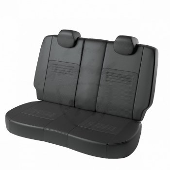 6 799 р. Чехлы для сидений Lord Autofashion Турин (экокожа, спинка и сиденье 40/60, 2 П- и 1 Г-образных подголовника) Honda CR-V RM1,RM3,RM4 рестайлинг (2014-2018) (Чёрный, вставка чёрная)  с доставкой в г. Белгород. Увеличить фотографию 2