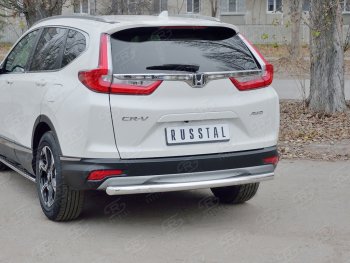 14 549 р. Защита заднего бампера (Ø63 мм, нержавейка) SLITKOFF Honda CR-V RW,RT дорестайлинг (2016-2020)  с доставкой в г. Белгород. Увеличить фотографию 3