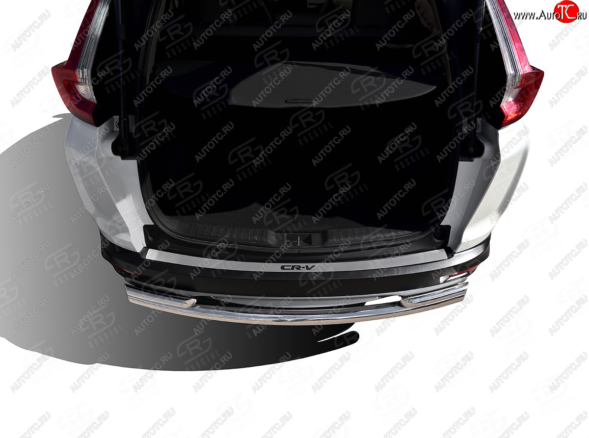 3 099 р. Защитная накладка заднего бампера Russtal (надпись) Honda CR-V RW,RT дорестайлинг (2016-2020)  с доставкой в г. Белгород