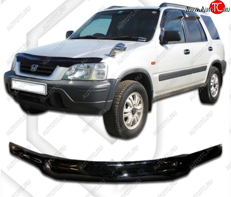 2 159 р. Дефлектор капота CA-Plastic Honda CR-V RD1,RD2,RD3  дорестайлинг (1995-1998) (Classic черный, Без надписи)  с доставкой в г. Белгород