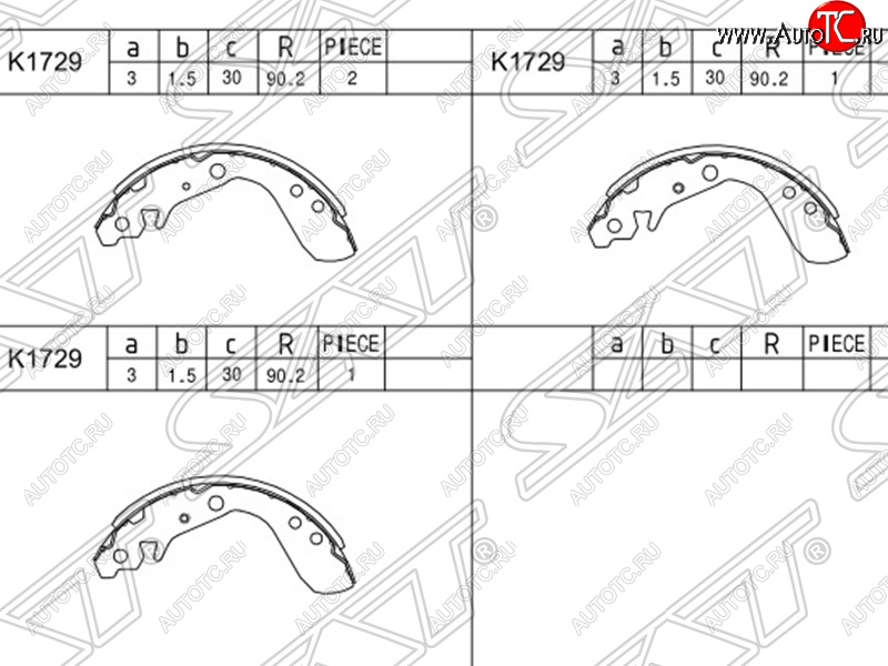969 р. Колодки тормозные SAT (задние) Honda Fit 1 GD дорестайлинг (2001-2004)  с доставкой в г. Белгород