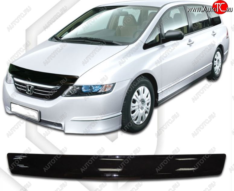 1 999 р. Дефлектор капота (RB1, RB2) CA-Plastic Honda Odyssey 3 (2004-2008) (Classic черный, Без надписи)  с доставкой в г. Белгород