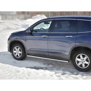19 399 р. Пороги 120х60 Russtal (овал с поступью) Honda Pilot YF6 дорестайлинг (2016-2019)  с доставкой в г. Белгород. Увеличить фотографию 3