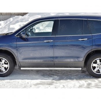 18 799 р. Пороги труба d63 SLITKOFF (вариант №2) Honda Pilot YF6 дорестайлинг (2016-2019)  с доставкой в г. Белгород. Увеличить фотографию 2