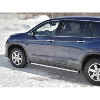 18 799 р. Пороги труба d63 SLITKOFF (вариант №2) Honda Pilot YF6 дорестайлинг (2016-2019)  с доставкой в г. Белгород. Увеличить фотографию 3