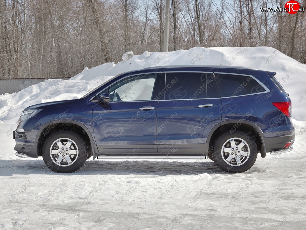 18 799 р. Пороги труба d63 SLITKOFF (вариант №2) Honda Pilot YF6 дорестайлинг (2016-2019)  с доставкой в г. Белгород