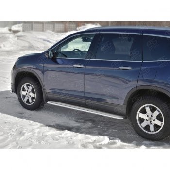 35 549 р. Пороги труба d42 с листом SLITKOFF (вариант №) Honda Pilot YF6 дорестайлинг (2016-2019)  с доставкой в г. Белгород. Увеличить фотографию 3