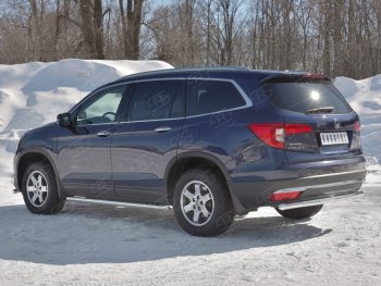 18 999 р. Защита заднего бампера (Ø63 мм, нержавейка) SLITKOFF Honda Pilot YF6 дорестайлинг (2016-2019)  с доставкой в г. Белгород. Увеличить фотографию 2