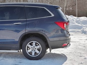 18 999 р. Защита заднего бампера (Ø63 мм, нержавейка) SLITKOFF Honda Pilot YF6 дорестайлинг (2016-2019)  с доставкой в г. Белгород. Увеличить фотографию 3
