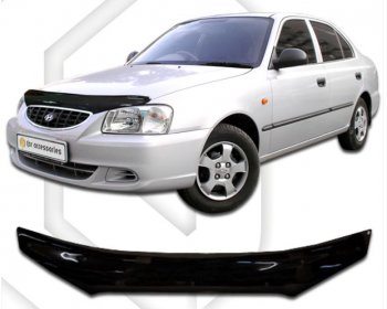 Дефлектор капота CA-Plastic Hyundai Accent 2 LC седан дорестайлинг (ТагАЗ) (1999-2012)