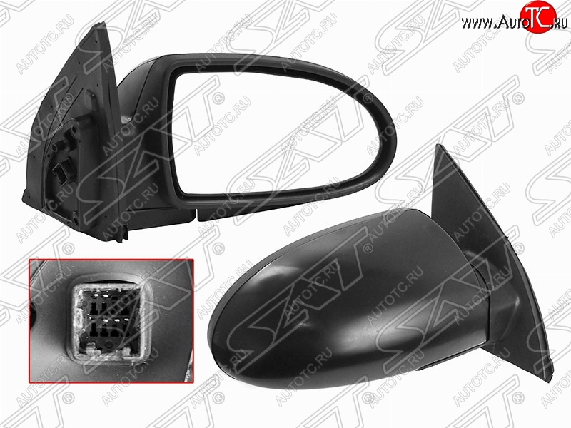 2 399 р. Правое боковое зеркало заднего вида SAT (3 контакта) Hyundai Accent 3 MC седан (2005-2011) (Неокрашенное)  с доставкой в г. Белгород