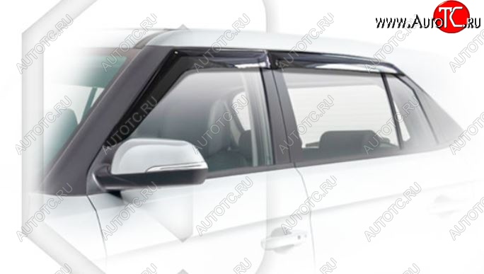 2 099 р. Дефлектора окон CA-Plastiс Hyundai Creta GS рестайлинг (2019-2021) (Classic полупрозрачный)  с доставкой в г. Белгород