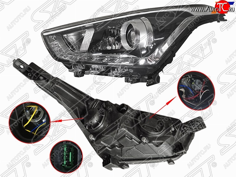 12 399 р. Левая передняя фара SAT (диодная, линза) Hyundai Creta GS дорестайлинг (2015-2019)  с доставкой в г. Белгород