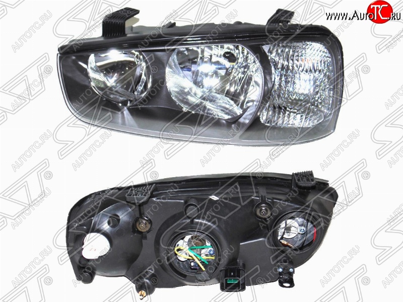3 799 р. Фара левая передняя SAT Hyundai Elantra XD седан дорестайлинг (2000-2003) (черная)  с доставкой в г. Белгород