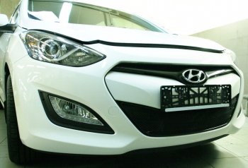 1 599 р. Сетка в воздухозаборник бампера Arbori (15 мм) Hyundai I30 2 GD дорестайлинг универсал (2011-2015) (Черная)  с доставкой в г. Белгород. Увеличить фотографию 2
