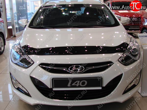 3 069 р. Дефлектор капота SIM Hyundai I40 1 VF дорестайлинг седан (2011-2015)  с доставкой в г. Белгород