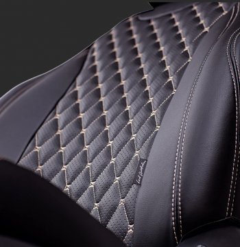 17 449 р. Чехлы для сидений Lord Autofashion Байрон (экокожа, спинка 40/60+подлокотник+ отдел. бок, 3 Г-образных подголовника) Hyundai I40 1 VF дорестайлинг седан (2011-2015) (Черный, вставка черная, строчка бежевая)  с доставкой в г. Белгород. Увеличить фотографию 2
