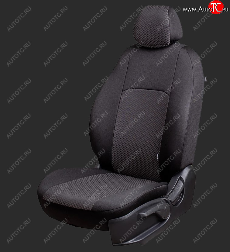 6 799 р. Чехлы для сидений Lord Autofashion Дублин (жаккард, спинка 40/60+подлокотник+отд. бок, 3 Г-образных подголовника) Hyundai I40 1 VF дорестайлинг седан (2011-2015) (Черный, вставка Сеул серый)  с доставкой в г. Белгород