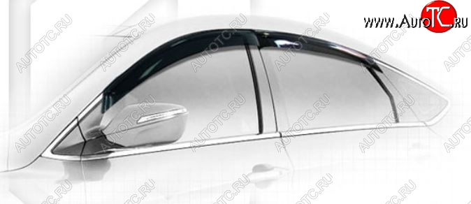 2 159 р. Дефлектор капота CA-Plastiс Hyundai I40 1 VF дорестайлинг седан (2011-2015) (Classic полупрозрачный, Без хром.молдинга)  с доставкой в г. Белгород
