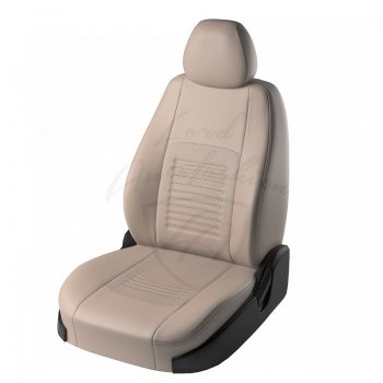 Чехлы для сидений Lord Autofashion Турин (экокожа) Hyundai I40 1 VF дорестайлинг седан (2011-2015) (Бежевый, вставка Бежевая)