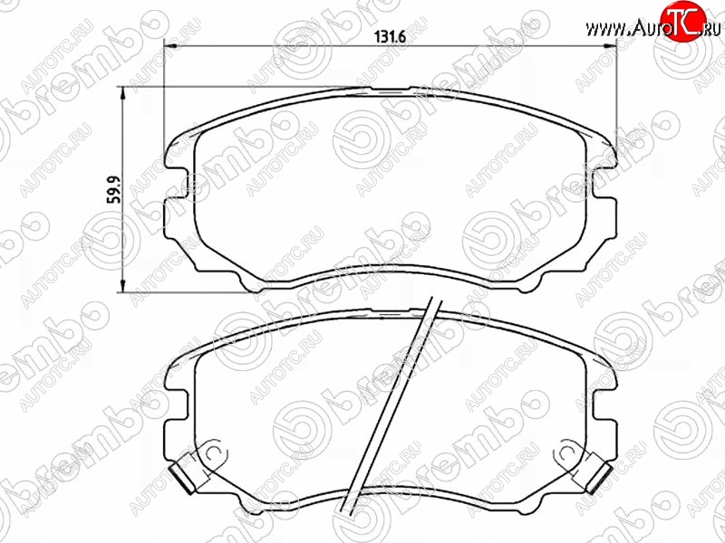 3 799 р. Комплект передних тормозных колодок BREMBO Hyundai Tucson LM (2010-2017)  с доставкой в г. Белгород