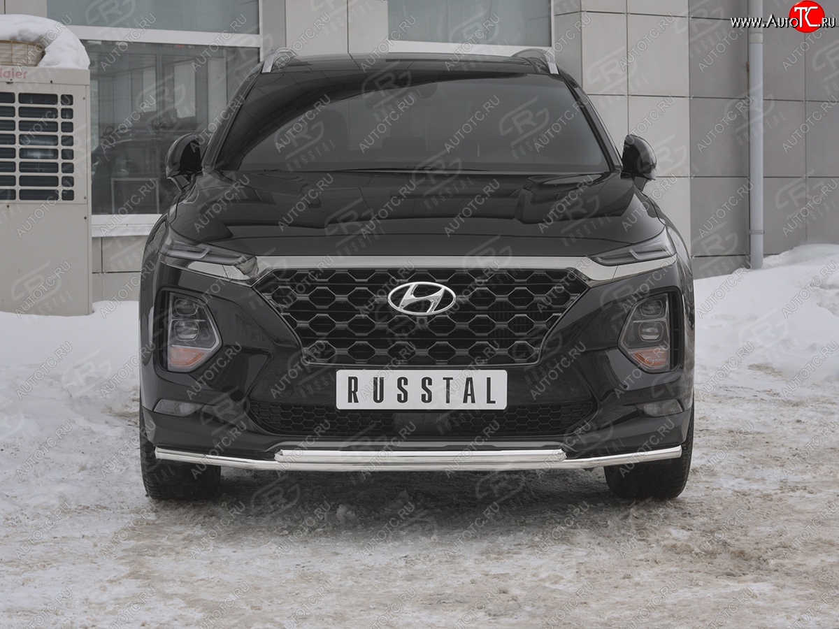 19 299 р. Защита переднего бампера из труб d42 SLITKOFF Hyundai Santa Fe TM дорестайлинг (2018-2021)  с доставкой в г. Белгород