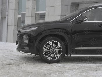 19 299 р. Защита переднего бампера из труб d42 SLITKOFF Hyundai Santa Fe TM дорестайлинг (2018-2021)  с доставкой в г. Белгород. Увеличить фотографию 2
