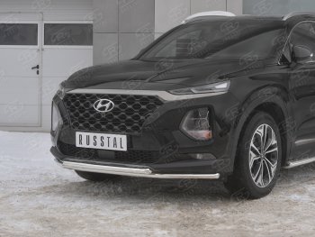 19 299 р. Защита переднего бампера из труб d42 SLITKOFF Hyundai Santa Fe TM дорестайлинг (2018-2021)  с доставкой в г. Белгород. Увеличить фотографию 3