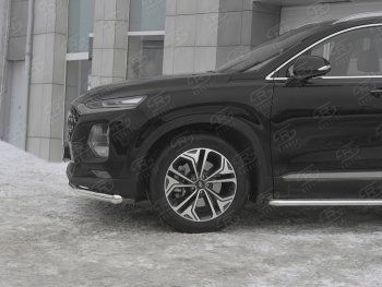 16 699 р. Защита переднего бампера (Ø63 мм, нержавейка) SLITKOFF Hyundai Santa Fe TM дорестайлинг (2018-2021)  с доставкой в г. Белгород. Увеличить фотографию 3