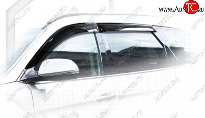 2 079 р. Дефлектора окон CA-Plastiс Hyundai Santa Fe DM дорестайлинг (2012-2016) (Classic полупрозрачный, Без хром.молдинга)  с доставкой в г. Белгород