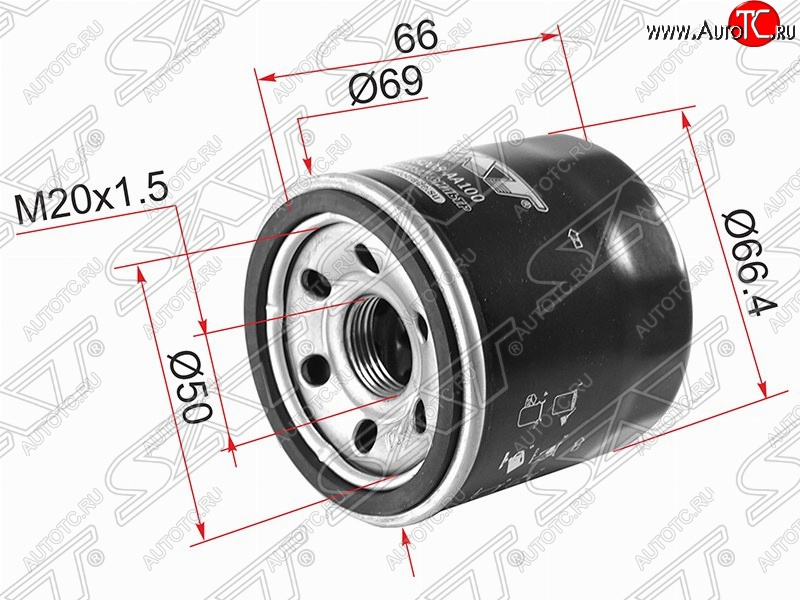 167 р. Фильтр масляный (1.4, 1.5, 2.0, 2.5) SAT (картридж) KIA Picanto 2 TA хэтчбэк 5 дв. дорестайлинг (2011-2015)  с доставкой в г. Белгород