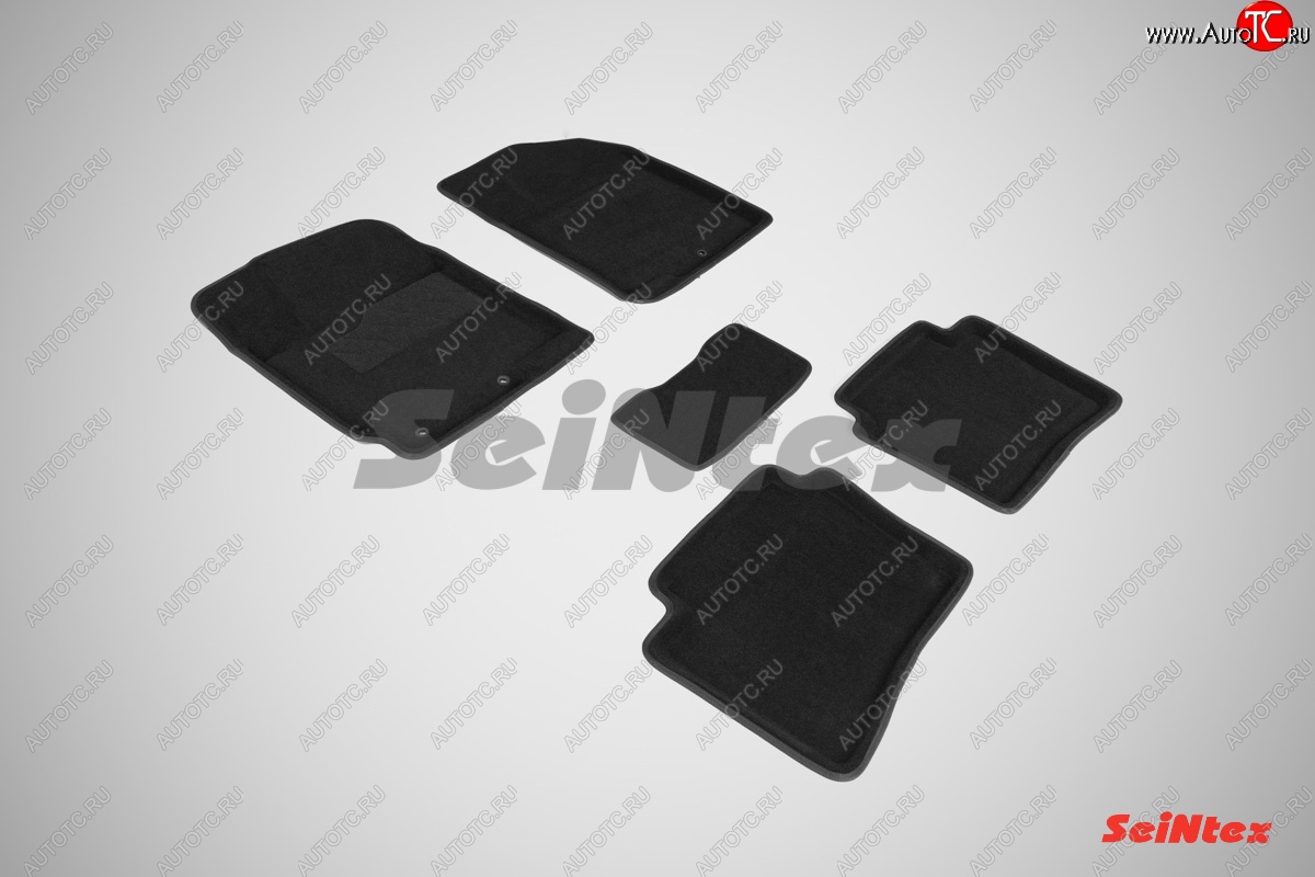 4 999 р. Комплект 3D ковриков в салон (ворсовые / чёрные) Seintex KIA Rio 3 QB хэтчбек 5 дв. дорестайлинг (2011-2015)  с доставкой в г. Белгород
