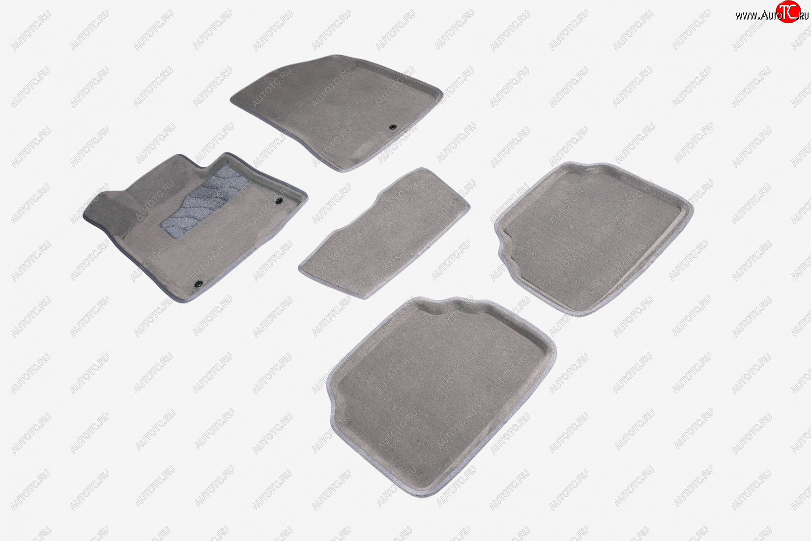 7 649 р. Коврики в салон SEINTEX 3D ВОРС (комплект) Hyundai Sonata DN8 (2019-2022) (Цвет: серый)  с доставкой в г. Белгород