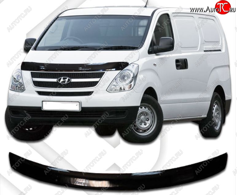 2 299 р. Дефлектор капота CA-Plastic Hyundai Starex/Grand Starex/H1 TQ рестайлинг (2014-2018) (Classic черный, Без надписи)  с доставкой в г. Белгород