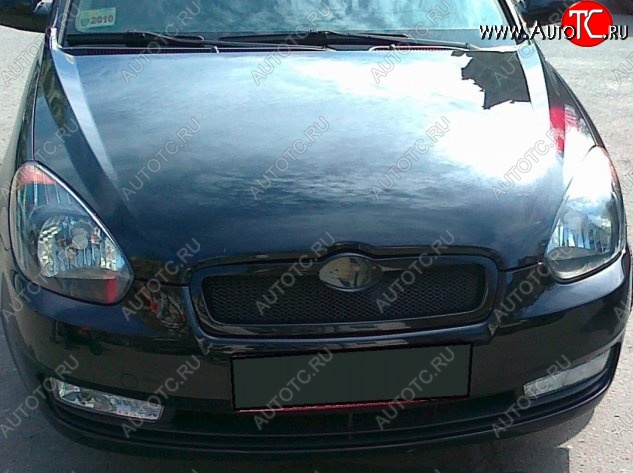4 749 р. Решётка радиатора CT Hyundai Accent 3 MC седан (2005-2011) (Неокрашенная)  с доставкой в г. Белгород