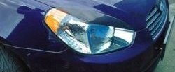 1 649 р. Реснички на фары CT v2 Hyundai Accent 3 MC седан (2005-2011) (Неокрашенные)  с доставкой в г. Белгород. Увеличить фотографию 2