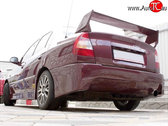 6 549 р. Спойлер EVO Style Hyundai Accent 2 LC седан дорестайлинг (ТагАЗ) (1999-2012) (Неокрашенный)  с доставкой в г. Белгород