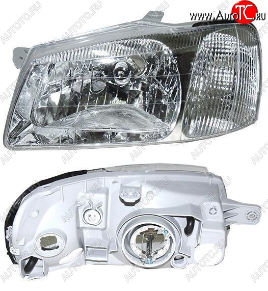 6 999 р. Левая фара DEPO Hyundai Accent 2 LC седан дорестайлинг (ТагАЗ) (1999-2012)  с доставкой в г. Белгород